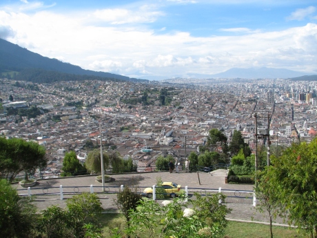 Looking at Quito from the highest point.